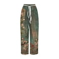 thumbnail image 5 of Wide Leg Pants for Women Drawstring High Waist Palazzo Trouser Business Casual Slacks Lounge Outfits with Pockets Army Green XL, 5 of 5