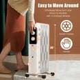 thumbnail image 2 of Gymax 1500W Oil Filled Radiator Heater Space Heater w/ 3 Heat Settings White, 2 of 9