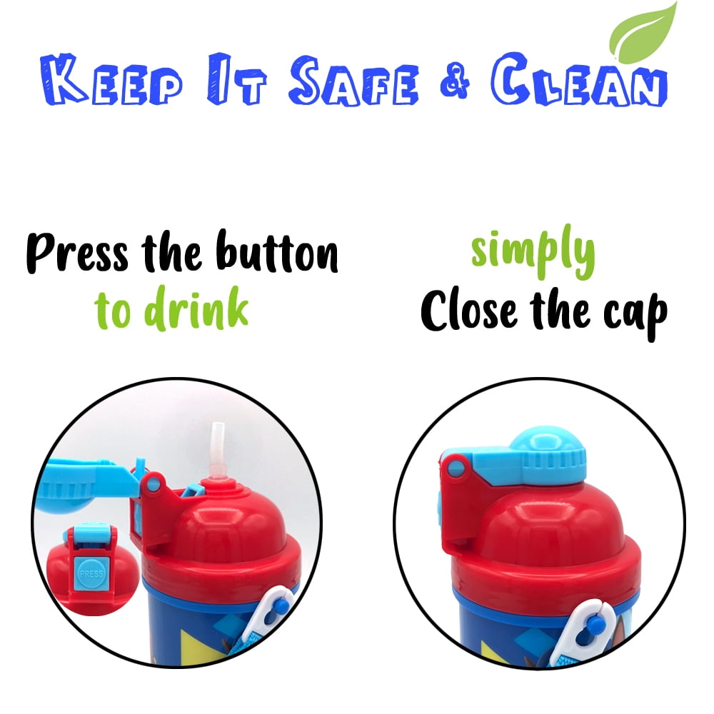 Paw Patrol Friends Carrying Strap One Touch Water Bottles with Reusable  Built in Straw - Safe Approv…See more Paw Patrol Friends Carrying Strap One