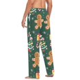 thumbnail image 3 of FORMRS Mens Pajama Pants with Pockets Sleepwear Lounge Bottoms Sizes S-2XL, Green Christmas Gingerbread, 3 of 7