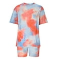 thumbnail image 2 of TrendVibe365 Summer Outfits for Women 2 Piece Shorts Tie Dye Gradient Crewneck Short Sleeve Shirts and Shorts Cosy Loose Fit Pajamas Lounge Set Loungewear Summer Outfits, 2 of 7