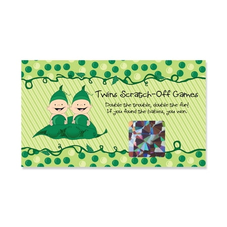 - Twins Two Peas in a Pod - Baby Shower or Birthday Party Game Scratch Off Cards - 22 Count