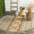 thumbnail image 2 of SAFAVIEH Veranda Moriah Southwestern Indoor/Outdoor Area Rug, 6'7" x 6'7" Round, Green/Terracotta, 2 of 9