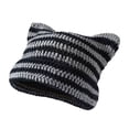 thumbnail image 1 of Gorro tejido con orejas de gato Qarigey gris oscuro, 1 of 6