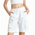 thumbnail image 2 of Atogsazn Kids Boys Cargo Jogger Shorts Childrens Casual Athletic Wide Leg Short Pants with Pocket Gym Short Pants White 12-13 Years Fashion, 2 of 7
