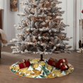thumbnail image 5 of Salouo Yellow Tulips Christmas Tree Skirt 30" Farmhouse Christmas Decorations Snowman Xmas Tree Skirt Tree Mat for Holiday Party Decor, 5 of 8