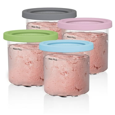 Ninja XSKPLD4BCD CREAMi Pints and Lids - 4 Pack, Compatible with NC300s Series Ninja Creami Ice Cream Makers
