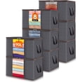 thumbnail image 1 of Bolsas Organizadoras Plegables de Gran Capacidad, Cajas Almacenaje Ropa con Asa Reforzada para Edredones, Mantas, Bolsas Organizadoras de Ropa con Cremallera Robusta (Gris, 8 x 90L), 1 of 8