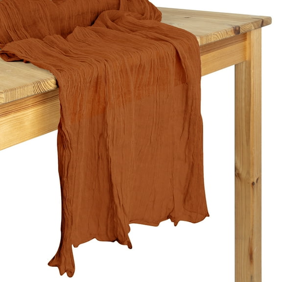 Koyal Wholesale Gauze Cheesecloth Table Runner Fabric Netting Sheer Tablecloth, Terracotta