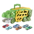 thumbnail image 2 of Camión de transporte de dinosaurios Strade Fareast Limited figura de dinosaurio con 6 coches verde, 2 of 8