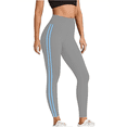 thumbnail image 3 of Tummy Control Compression Leggings for Women, High Waist Workout Running Yoga Pants Gray Blue M, 3 of 8