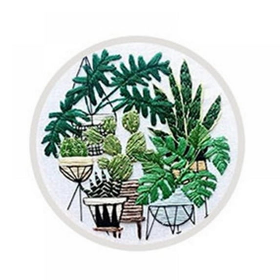 Three-dimensional DIY Full Range Of Embroidery Starter Kit With Pattern Cross Stitch Kit With Bamboo Embroidery Hoop