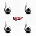 thumbnail image 2 of 2.5 Inch Bright Chrome Metal Ball Caster – 5/16 Inch Threaded Stem – Set of 4, 2 of 2