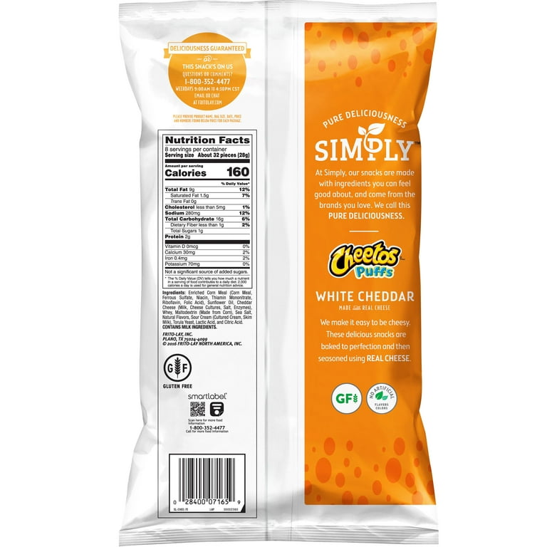 8 oz Simply Cheetos Puffs White Cheddar Cheese by Simply Cheetos
