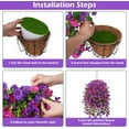 thumbnail image 4 of 12PCS Artificial Hanging Plants Outdoors Fuchsia Fake Baskets with Petunias Porch Balcony Garden Decor, 4 of 7
