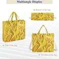 thumbnail image 6 of Corduroy Composite Fabric Tote Bag Magnetic Snap Large Capacity Crossbody Bag Beige Shoulder Strap Yellow Blaze Pattern, 6 of 8