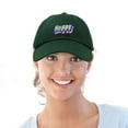 thumbnail image 5 of DALIX Colorful Happy Hat Mens Womens Embroidered Baseball Cap in Dark Green, 5 of 7