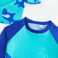 thumbnail image 6 of Baby Swimsuit Boy 5-6 Years Long Sleeve Children Summer Cartoon Print Pants Hat Three Piece Set Blue Swimwear Sizes 5-6 Years, 6 of 7