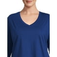 thumbnail image 6 of Terra & Sky Women's Plus Size V-Neck Tee with Long Sleeves, 3-Pack, 6 of 6