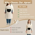thumbnail image 3 of URBY 1pc Plus Size Extra Wide Apron with Hand Wiper Round Pockets, Gream, 3 of 7