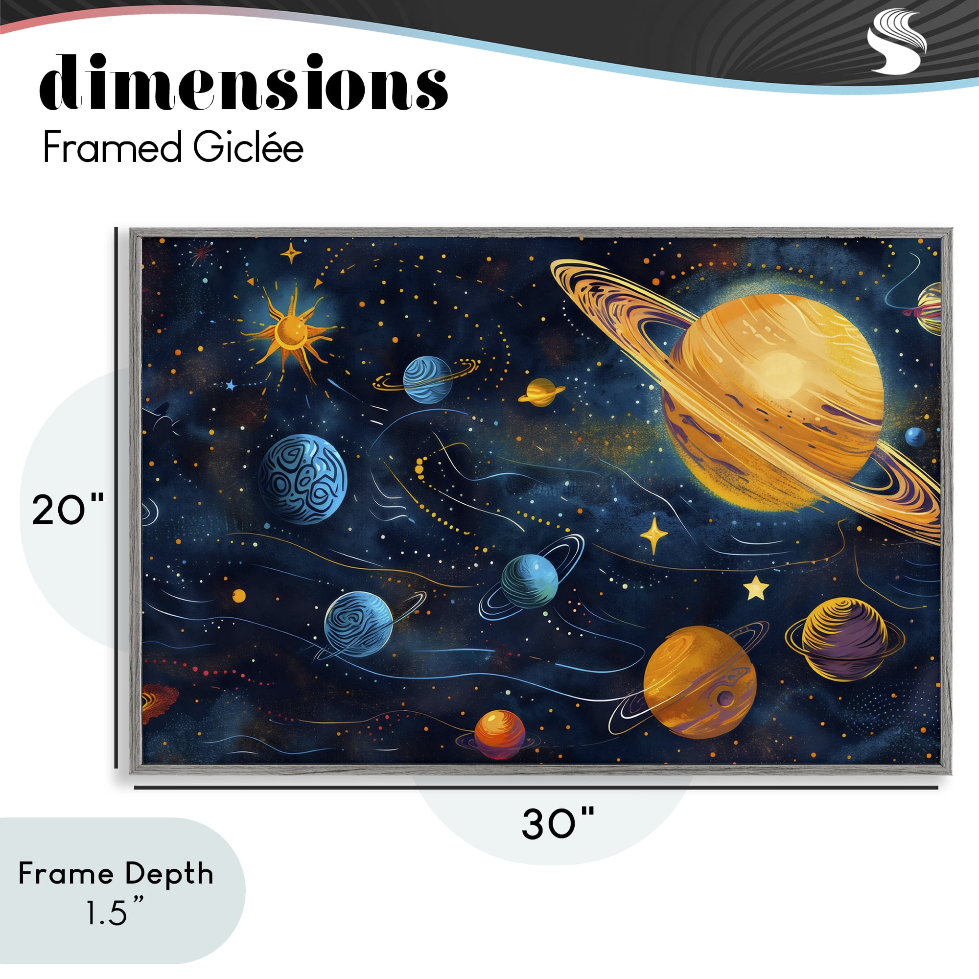 Stupell Industries Two Suns Galaxy Scene Gray Framed Giclee Art, design by Creative Studio