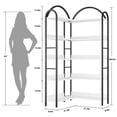 thumbnail image 2 of 5 niveles esquina estante arched metal frame - an industrial forma l estante libros combining wood y metal abiertos almacenamiento, great living rooms, bedrooms, kitchens, y home offices (blan..., 2 of 7