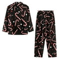 thumbnail image 3 of DISNIMO Candy Star Print Womens Pajama Sets Christmas 2 Piece Pj Sets Soft V Neck Sleepwear with Long Pants Long Sleeve Lounge Set with Pockets Loose Fits Nightwear, XL, 3 of 7
