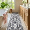 thumbnail image 2 of MeyJey Boho Indoor Hallway Runner Rug 2'x10', Oriental Non Slip Machine Washable Area Rug Distressed Vintage Floor Carpet for Bedroom Kitchen Dinning/Living/Laundry Room, Gray/Brown, 2 of 12