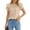 Beige, variant on Weardear Women Dressy Casual Tops Business Work Blouses Summer Short Sleeve Crew Neck Shirts