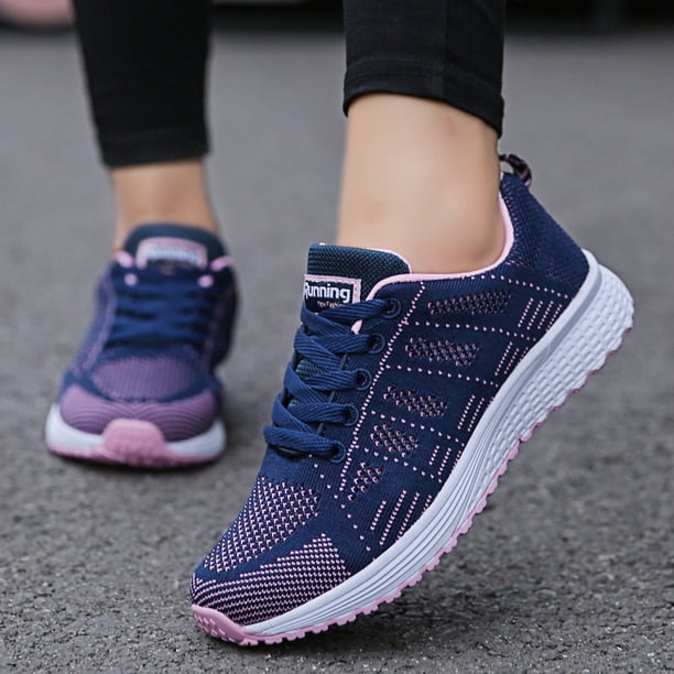 Zapatos informales de mujer, zapatos planos de malla transpirables a la moda para caminar, zapatillas de deporte para mujer 2022, zapatos vulcanizados para gimnasio, calzado femenino blanco Tan Jianjun unisex