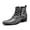 Gray, variant on Men's Western Vintage Style Ankle Boots, Pointed Toe Cowboy Boots with Leopard Print, Floral Print Side-Zip Boots, Block Heel Dress Boots for Men