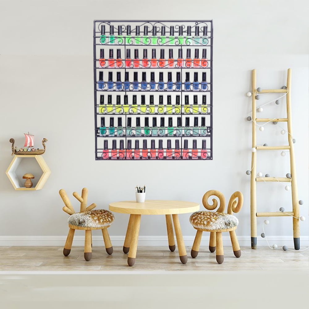 Lowestbest Nail Polish Display Rack, Wall Mounted 6-Tier Nail Polish Rack Holder, Metal Square Wall Mounted Display Organizer, Nail Polish Organizer, Nail Polish Storage for Nail Salon, Beauty Shops Lowestbest Nail Polish Display Rack, Wall Mounted 6-Tier Nail Polish Rack Holder, Metal Square Wall Mounted Display Organizer, Nail Polish Organizer, Nail Polish Storage for Nail Salon, Beauty Shops