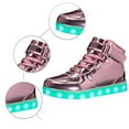 thumbnail image 3 of FINALGANG Boy Girl Lovely Sneakers Solid Color Hook And Loop Leather Shoes Led Light Up Lace Up Trainer With Easy-Clean Modern Design, 3 of 8