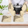 thumbnail image 6 of Eiffel Tower Oven Mitts And Pot Holders Sets of 4 Oven Gloves Set Potholders for Kitchen Cooking Baking Grilling Anti Scald Hot Pads And Heat Resistant, 6 of 6
