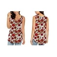 thumbnail image 3 of Haute Edition Henley Button Up Printed Flowy Tank Tops with Plus Sizes, 3 of 4