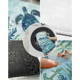 thumbnail image 3 of Shag Bath Rugs Blue Sea Turtle Summer Ocean Plush Soft Fluffy Doormat Floor Carpet,Non-Slip Living Room Bedroom Kitchen Entryway Door Mats Nautical Anchor Coral Starfish, 3 of 6