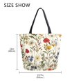 thumbnail image 5 of FORMRS Womens Canvas Tote Bag with Zipper Inner Pocket Shoulder Handbag, Beige Floral, 5 of 7