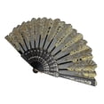 thumbnail image 5 of Ventilador plegable de tela de seda de encaje de flores de mano para bodas de fiesta negro Sunnimix Mujeres abanicos de flores, 5 of 5