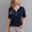 Navy, variant on Lisbinx Clothes for Girls 10-12 Regular Fit Solid Tee Tops V-Neck Short Sleeve Tee Tops for Children