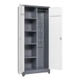 thumbnail image 3 of Aukfa 72" Metal Garage Storage Cabinets, Lockable Broom Closet Storage Cabinet with Shelves for Basement/Office/Laundry Room, White, 3 of 8
