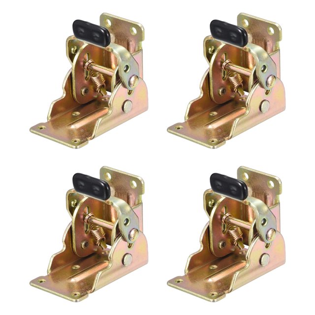 Unique Bargains 4 Pack Table Leg Folding Brackets Foldable Self Lock Hinges, Bronze Tone