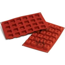 Silikomart Professional SF080 Silicone Baking Mold Square Savarin 0.54 Oz Volume, 1.37" x 1.37" x 0.84" High, 24 Cavities 1 Each