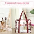 thumbnail image 6 of Unique Bargains Clear Toiletry Bag Waterproof Transparent Tote Bag for Women Zipper Makeup Bag Wine Red, 6 of 7