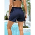 thumbnail image 3 of Alove Women Swimming Shorts Solid Color Tankini Bottom Strappy Swimwear Briefs Boy Shorts with Pockets, 3 of 4