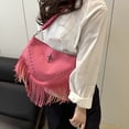 thumbnail image 6 of Women Fringe Hobo Bag Western Purse Shoulder Bag Vegan Tassel Hippie Crossbody Bag, 6 of 9