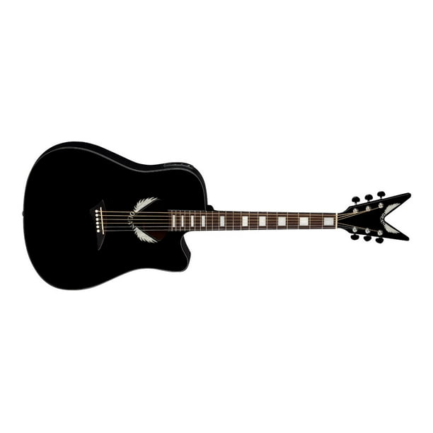 Dean VWing Thin Body Acoustic/Electric Guitar Classic Black