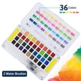 thumbnail image 2 of Pointer Watercolor Paint Set: 36 Vibrant Solid Colors with 2 Water Brush Pens & Travel Case, 2 of 6