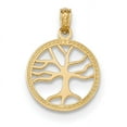 thumbnail image 1 of 14k Yellow Gold Small Tree Of Life Round Necklace Charm Pendant Inspiration Outdoor Nature, 1 of 6