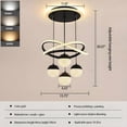 thumbnail image 5 of Modern LED Chandeliers Black/Golden 3-Color Dimmable Pendant Light for Kitchen Island, Dining Room, Living Room, Contemporary Hanging Ceiling Light, Adjustable Height, Perfect for Modern Home Decor, 5 of 12