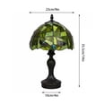 thumbnail image 3 of Halloween Green Dome Night Light, 14in LED Table Lamp with Tiffany Style Shade for Bedroom, Mantel and Party Decor, 3 of 5